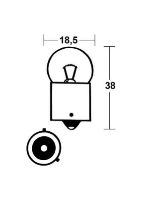 [209-080] RY10W lampa 12V 10W BAU15S, gul