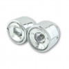 [223-433] LED headlight TWIN, chrome, side mounting